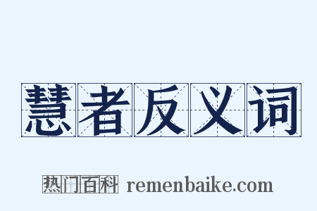 慧者反义词是什么意思的图片
